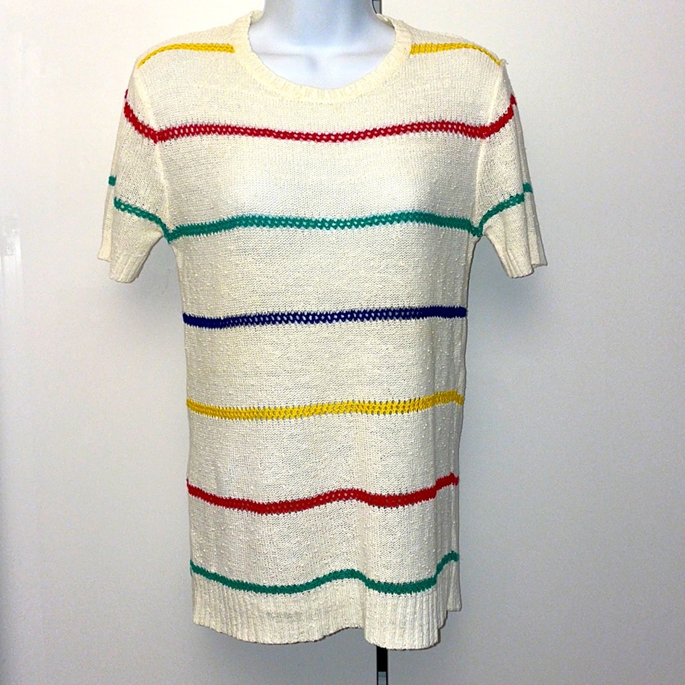 Vintage Clothesworks cotton knit striped colorful top small